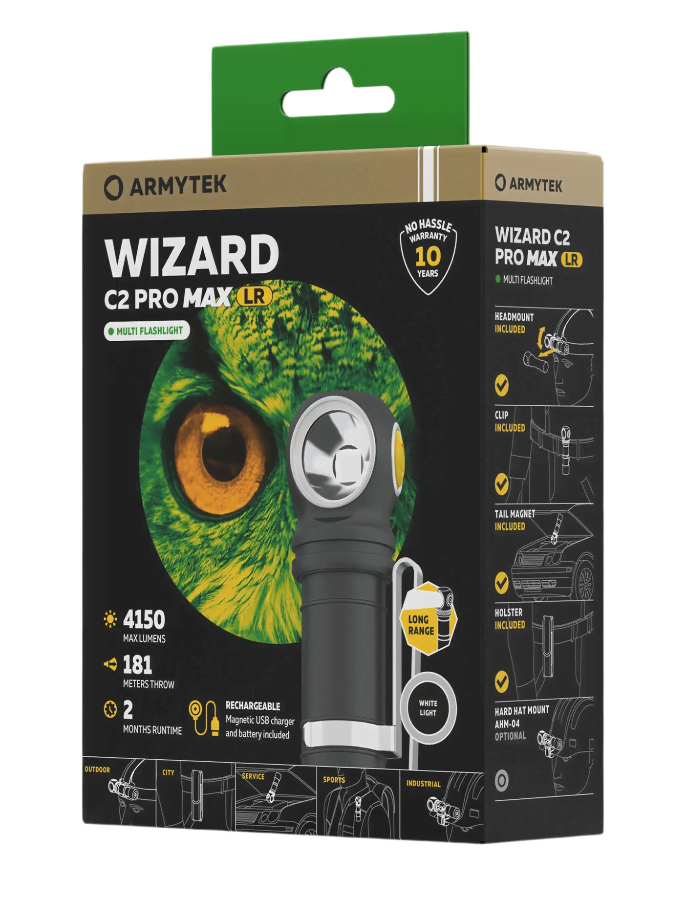 Фонарь Armytek Wizard C2 Pro Max LR белый Com
